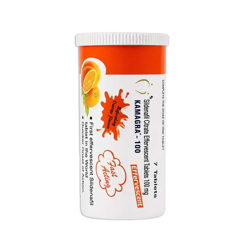 威而鋼發泡錠 Kamagra Effervescent 100mg 橙味速溶型 細節圖