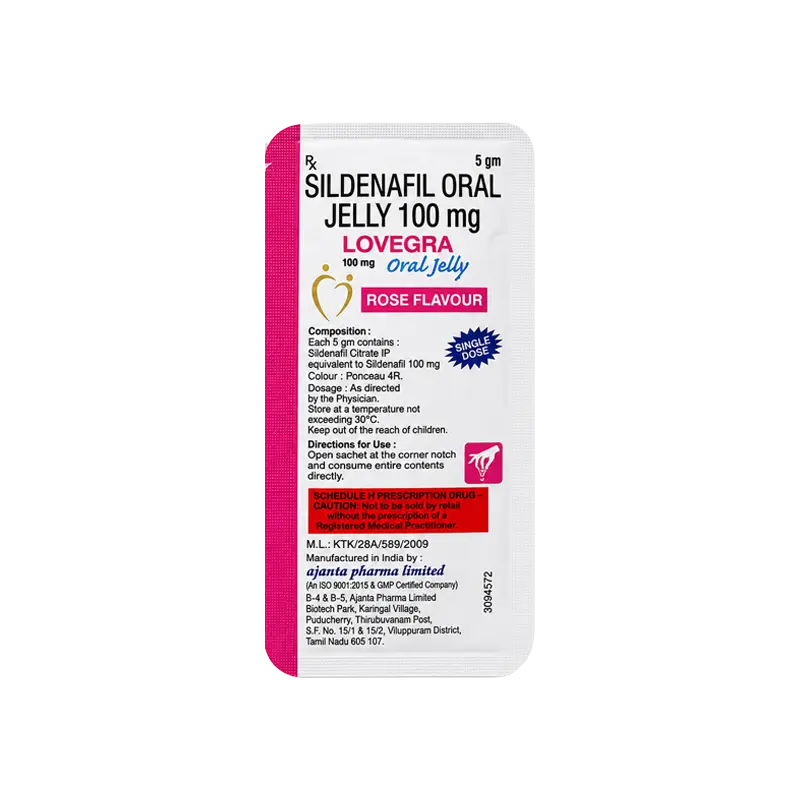 女用果凍威而鋼Lovegra Oral Jelly 100mg 增强欲望 細節圖